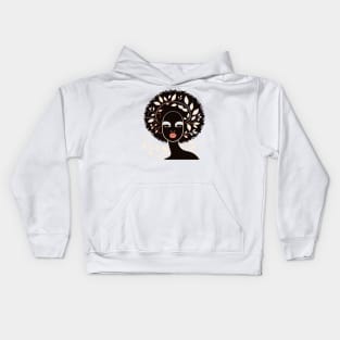 Afrocentric Woman With Afro Hair Silhouette Kids Hoodie